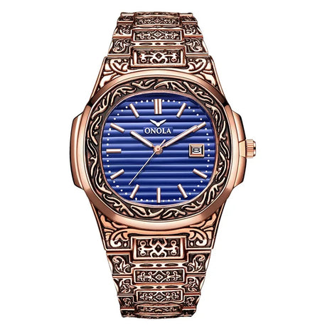 Fashion quartz watch men Brand ONOLA luxury Retro golden stainless steel watch men gold mens watch reloj hombre - V.I.P Digital Presence