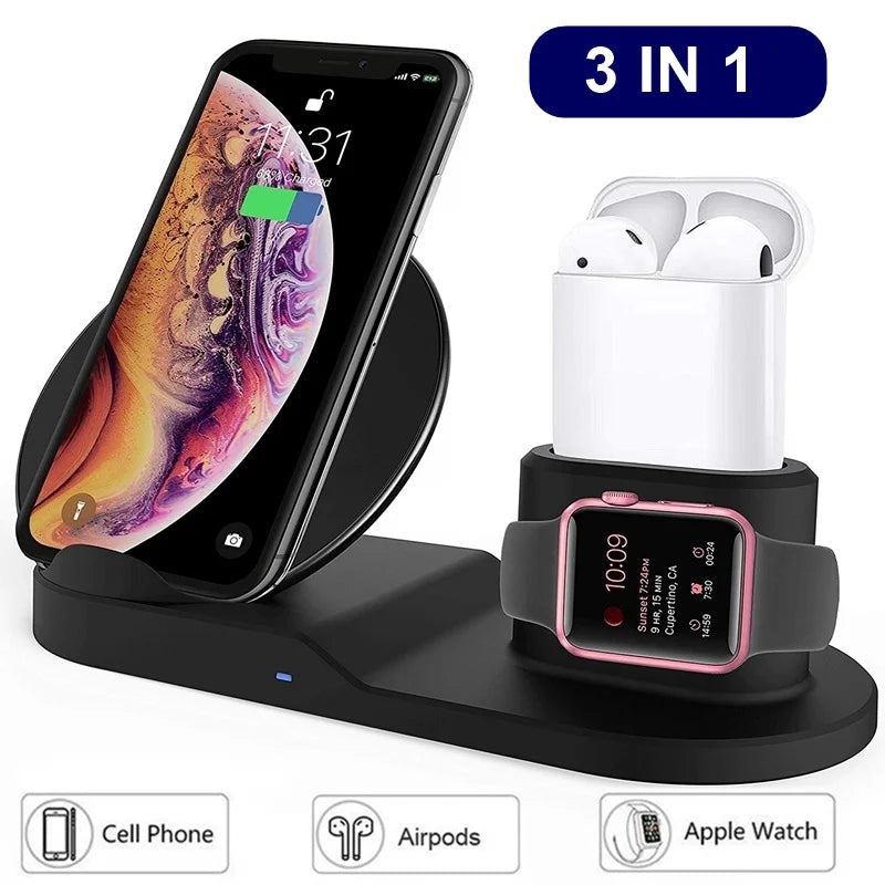 Cargador inalámbrico Qi de 10 W para iPhone XS, XR, 8 Plus, 11 Pro Max, Xiaomi Mi9 y Huawei. 