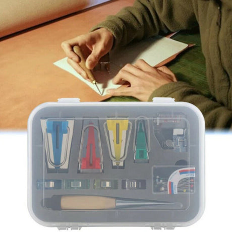 16pcs Household Electric Sewing Bias Tape Machine Kit Fabric Bias Binding Tape Suits DIY Sewing Tools - V.I.P Digital Presence
