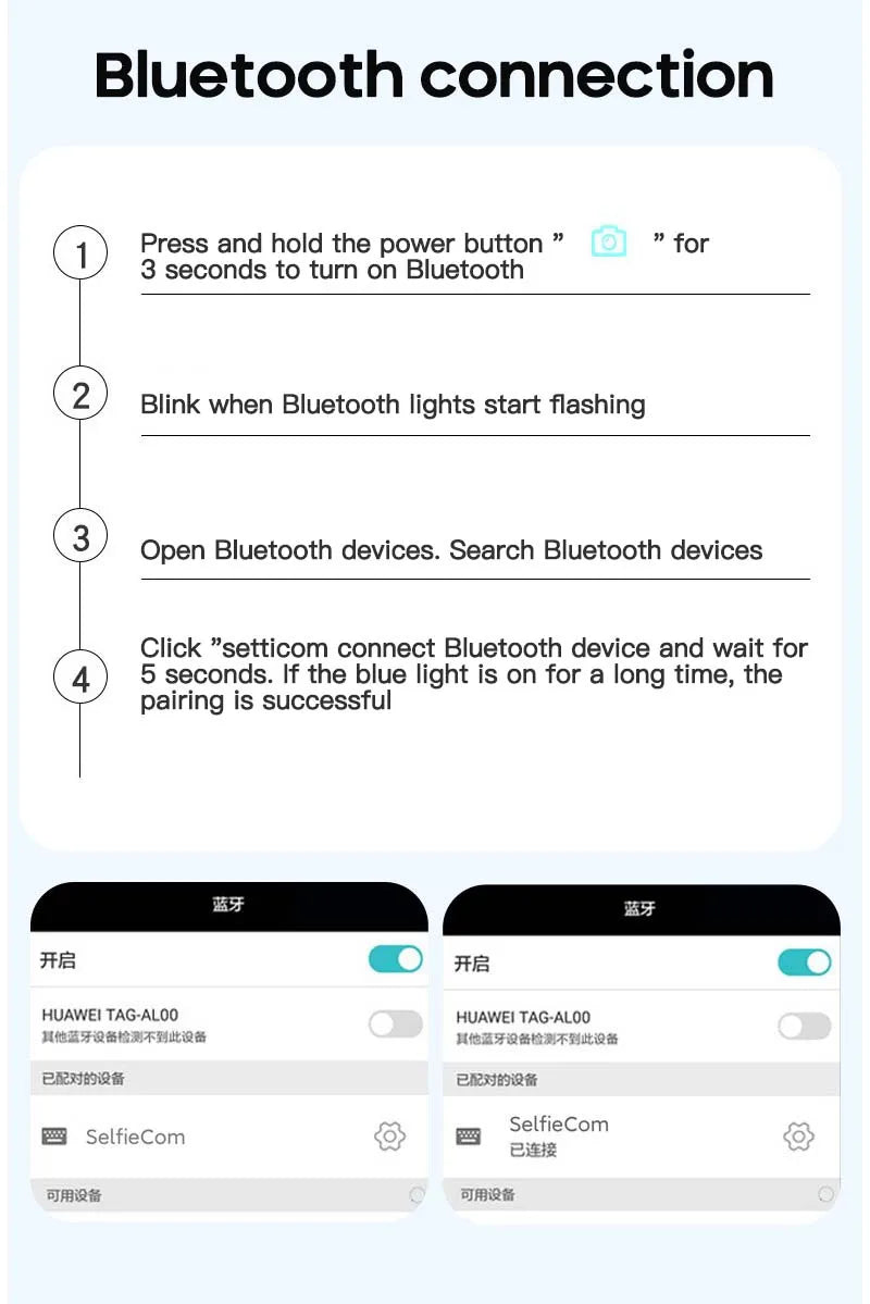 Trípode plegable para selfies inalámbrico con Bluetooth 3 en 1