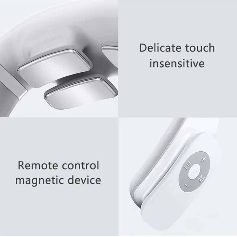 Youpin Jeeback G3 Electric Wireless Neck Massager TENS Pulse Relieve Neck Pain 4 Head Vibrator Heating Cervical Massage Tools - V.I.P Digital Presence