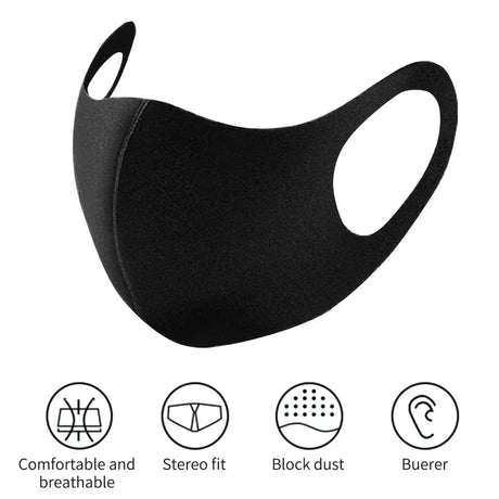 1PC Mouth Mask PM2.5 Anti Haze Black Dust Mask Nose Filter Windproof Muffle Bacteria Fabric Cloth Respirator Face Care - V.I.P Digital Presence