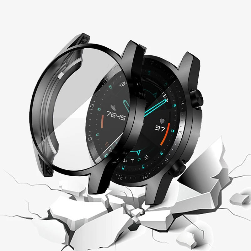 Funda de TPU para Huawei Watch GT 2 de 46 mm, correa para Watch GT/GT2 de 46 mm, protector de pantalla envolvente suave. 