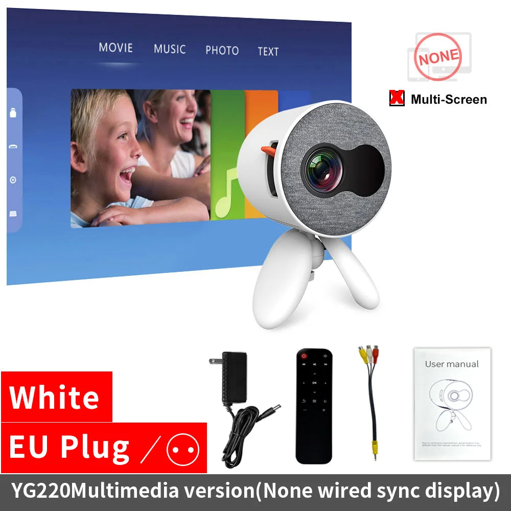 LEJIADA YG220 Mini Proyector Audio Teléfono de 3,5 mm con Pantalla Versión Actualizada Proyector Portátil de Bolsillo Lindo Reproductor de Video Regalo para Niños 