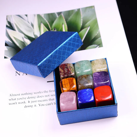 9 Pcs/Set Natural Quartz Fossiles Block Gravel Crystals Agates Education Specimen Aura Stone Aquarium Decoration Gift Box - V.I.P Digital Presence