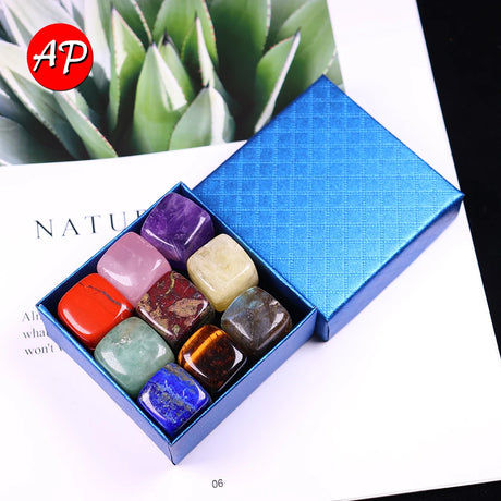 9 Pcs/Set Natural Quartz Fossiles Block Gravel Crystals Agates Education Specimen Aura Stone Aquarium Decoration Gift Box - V.I.P Digital Presence