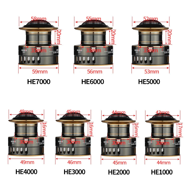 LINNHUE Fishing Reel HE7000 Max Drag 10kg 5.2:1 High Speed Metal Spool Spinning Reel Saltwater Reel carp Reel Fishing Send Line