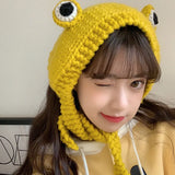 Winter Skullies Cute Women Frog Hat Crochet Knitted Hat Costume Beanie Hats Cap Women Gift Hip-hop Cap Photography Prop Party - V.I.P Digital Presence