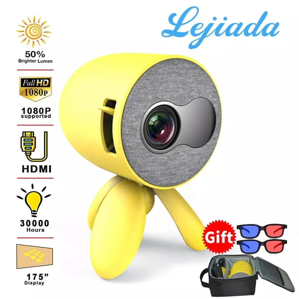 LEJIADA YG220 Mini Proyector Audio Teléfono de 3,5 mm con Pantalla Versión Actualizada Proyector Portátil de Bolsillo Lindo Reproductor de Video Regalo para Niños 