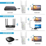 Repetidor WiFi de 5 GHz, banda dual, extensor WiFi inalámbrico de 2,4 G y 5 G, amplificador WiFi de 1200 Mbps, punto de acceso inalámbrico 