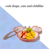 Sub-grid Silicone Sucker Tableware For Baby Cartoon Crab Anti-fall Dinner Plate Infant Kids Supplementary Food Bowl Soft Dishes