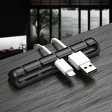 Organizador de cables de escritorio, cable de datos, hebilla fija, dispositivo de carga USB, enrollador de cables, concentrador de cables para auriculares
