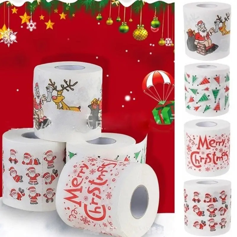 Christmas Pattern Printing Roll Toilet Paper Household  Tissue Bathroom Web Q0KD - V.I.P Digital Presence