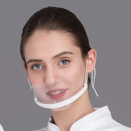 Transparent Catering Mask Anti Fog Catering Food Hotel Plastic Kitchen Restaurant Smile Mouth Masks - V.I.P Digital Presence