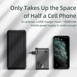 Baseus GaN Power Bank Charger 10000mAh 45W USB C PD Fast Charging 2 in 1 Charger & Battery as One ForiP 11 Pro Laptop ForXiaomi - V.I.P Digital Presence