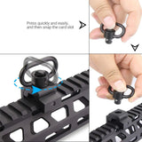 2 piezas Botón pulsador Botón de liberación rápida Correa de soporte de anillo Anillo de montaje de mira giratoria de correa QD