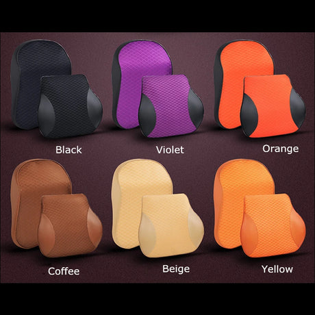1PCS memory foam cute car seat headrest pillow solid for the neck rest waist back support cushion set pillows auto accessories - V.I.P Digital Presence