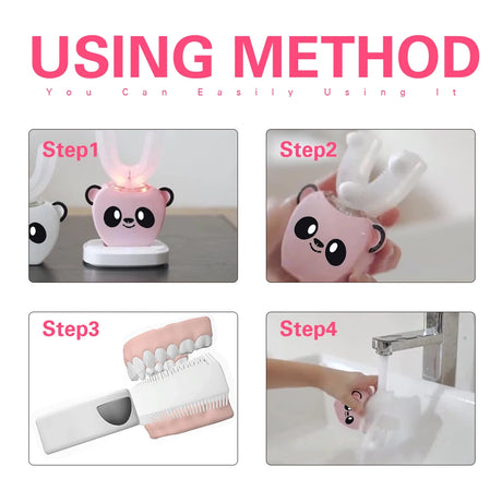 Smart U 360 Degrees Kids Sonic Electric Toothbrush Music Silicon Automatic Ultrasonic Teeth Tooth Brush Cartoon Pattern Children - V.I.P Digital Presence