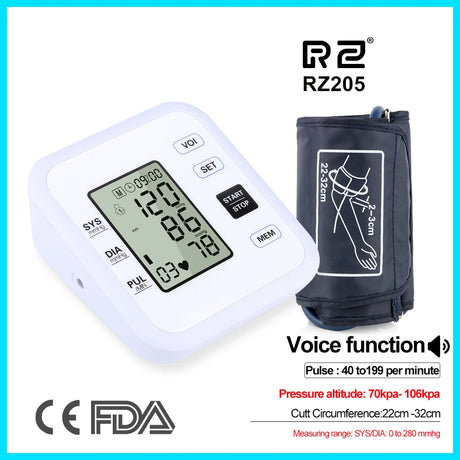 Health Care Arm Blood Pressure Monitor Heart Beat Rate Pulse Meter Tonometer Sphygmomanometers pulsometer - V.I.P Digital Presence