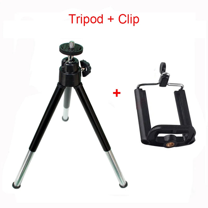 Mini trípode de aluminio + clip
