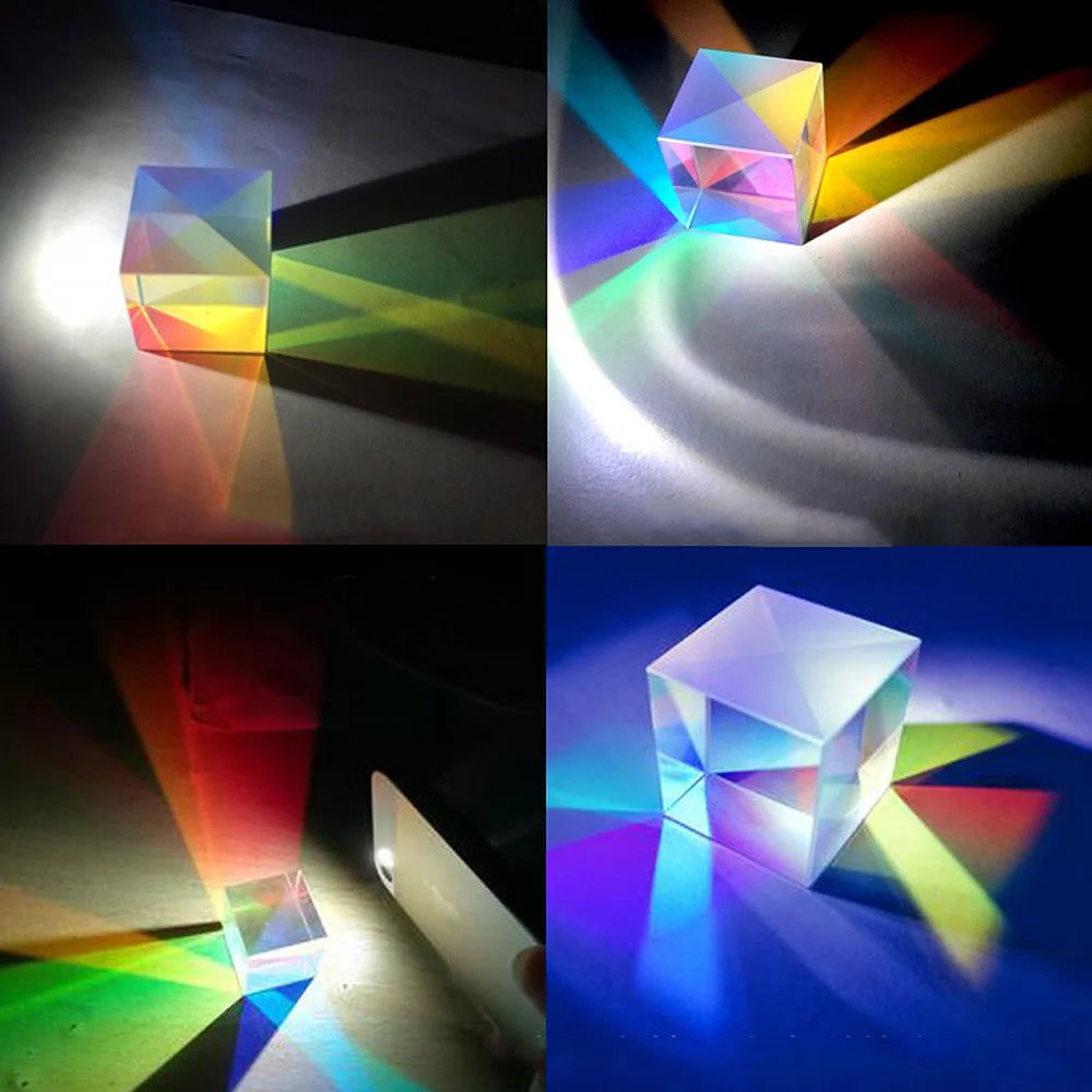 1Pcs Six-Sided X-Cube Bright Light Cube Stained Glass Prism Beam Splitting Prism Optical Experiment Instrument Optical Lens - V.I.P Digital Presence