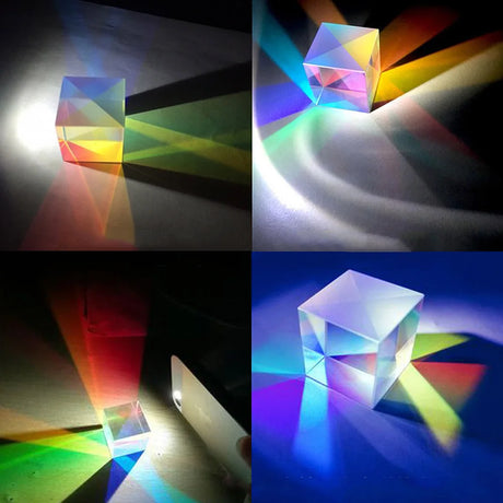 1Pcs Six-Sided X-Cube Bright Light Cube Stained Glass Prism Beam Splitting Prism Optical Experiment Instrument Optical Lens - V.I.P Digital Presence