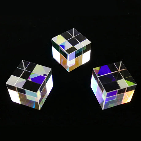 1Pcs Six-Sided X-Cube Bright Light Cube Stained Glass Prism Beam Splitting Prism Optical Experiment Instrument Optical Lens - V.I.P Digital Presence