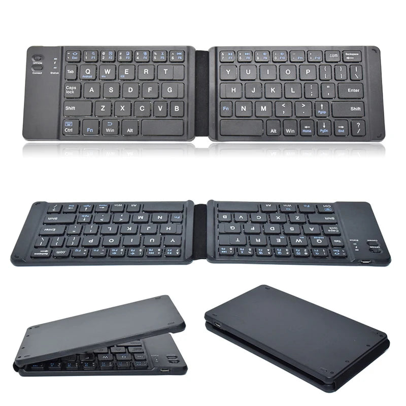 Miniteclado plegable con Bluetooth, ligero y práctico, retroiluminado, inalámbrico, para iOS, Android, Windows, iPad, tableta, portátil y ordenador.