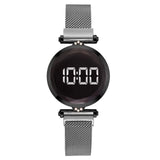 Luxury Digital Magnet Watches For Women Rose Gold Stainless Steel Dress LED Quartz Watch Female Clock Relogio Feminino Drop Ship - V.I.P Digital Presence