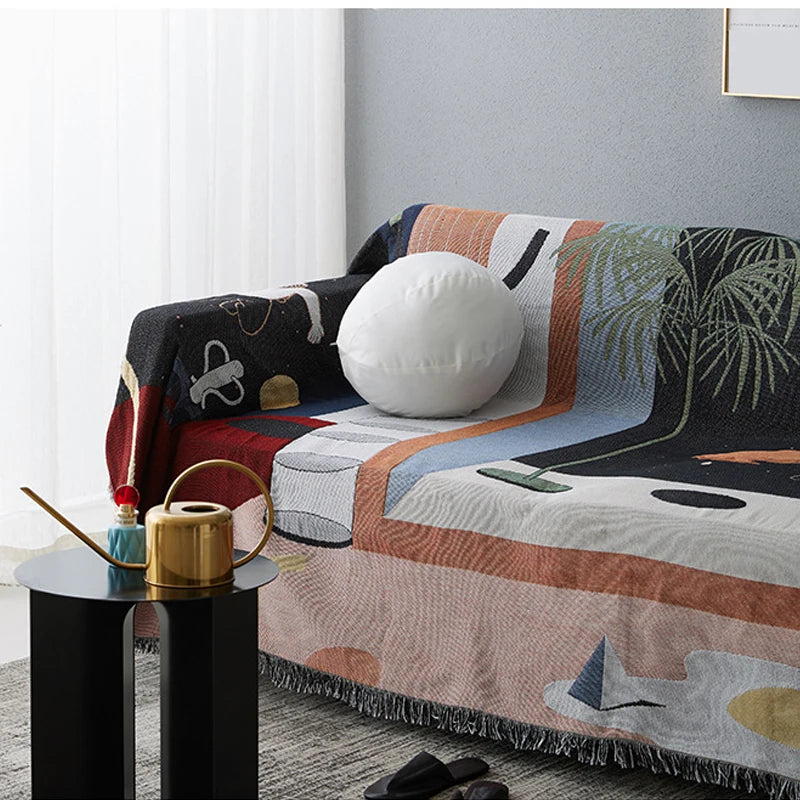 4018 Nordic Throw Blanket Multifunction Space Travel Decoration Slipcover Cobertor Hanging Tapestry for Sofa Bed Sheet Blankets
