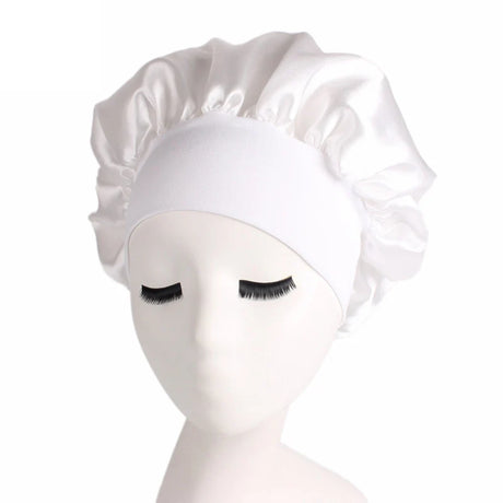 1pc Adjust Solid Satin Bonnet Hair Styling Cap Long Hair Care Women Night Sleep Hat Silk Head Wrap Shower Cap Hair Styling Tools - V.I.P Digital Presence