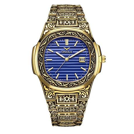 Fashion quartz watch men Brand ONOLA luxury Retro golden stainless steel watch men gold mens watch reloj hombre - V.I.P Digital Presence