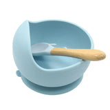 Baby Silicone Tableware Strong Sucker Water Bowl Spoon Set Children Suction Bowl Baby Food Bowl Baby Feeding Tableware