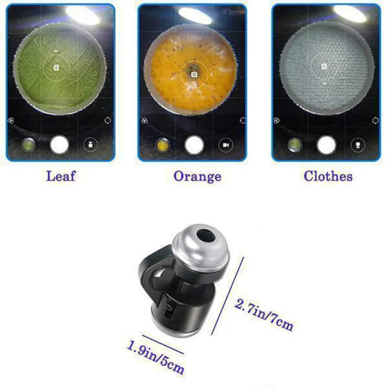 Microscopio LED para teléfono móvil, lupa con clip de 30 aumentos, microscopio digital, cámara HD para smartphone, herramienta de inspección de PCB.