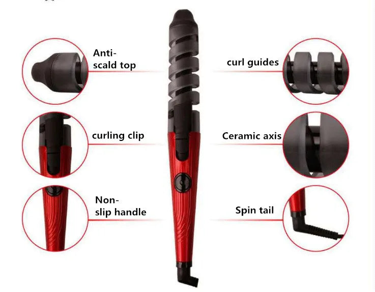 Magic Pro Hair Curlers Electric Curl Ceramic Spiral Hair Curling Iron Wand Salon Hair Styling Tools  Hair Wand Curler Iron - V.I.P Digital Presence