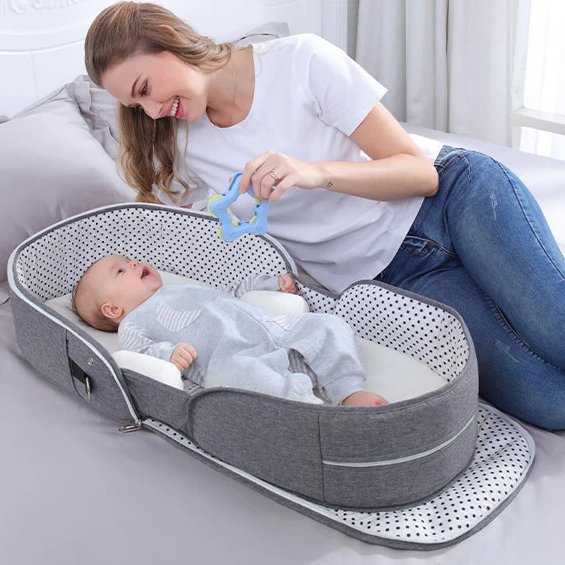 Baby Crib Multifunctional Folding Newborn Bed Toddler Bed Portable Sun Protection Mosquito Net Infant Camping Bed Travel Cot - V.I.P Digital Presence