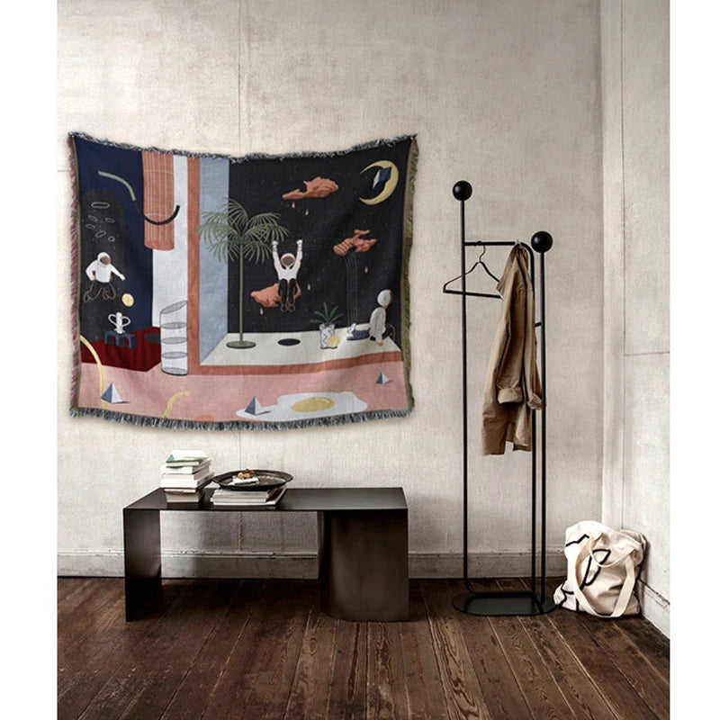 4018 Nordic Throw Blanket Multifunction Space Travel Decoration Slipcover Cobertor Hanging Tapestry for Sofa Bed Sheet Blankets