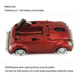 Ratón inalámbrico ergonómico con forma de coche divertido con receptor para PC, portátil, ratón para juegos, mini ratón para coche, ratón para juegos de 2,4 GHz