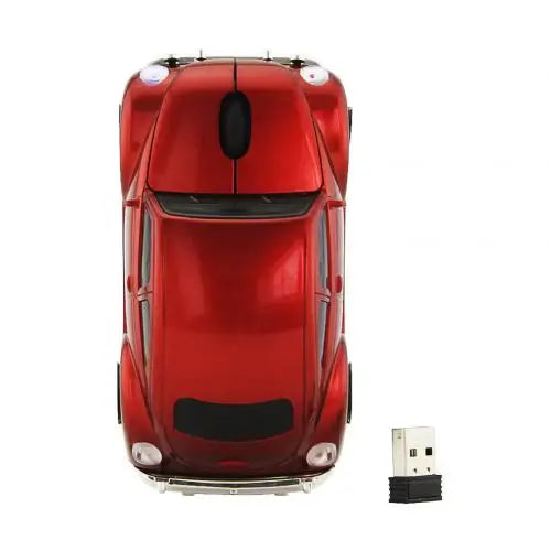 Ratón inalámbrico ergonómico con forma de coche divertido con receptor para PC, portátil, ratón para juegos, mini ratón para coche, ratón para juegos de 2,4 GHz