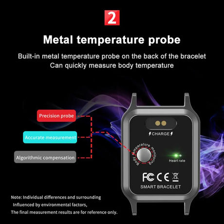 Body Temperature Smart Watch T96 Heart Rate Blood Pressure Fitness Tracker Bluetooth Smart Bracelet - V.I.P Digital Presence