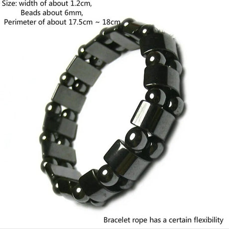 Healf moon magnetic black stone magnetic therapy slimming Bracelet Weight Loss Round Black Stone Bracelets - V.I.P Digital Presence