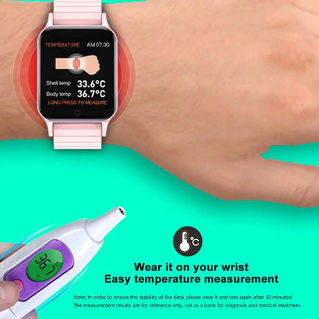 Body Temperature Smart Watch T96 Heart Rate Blood Pressure Fitness Tracker Bluetooth Smart Bracelet - V.I.P Digital Presence