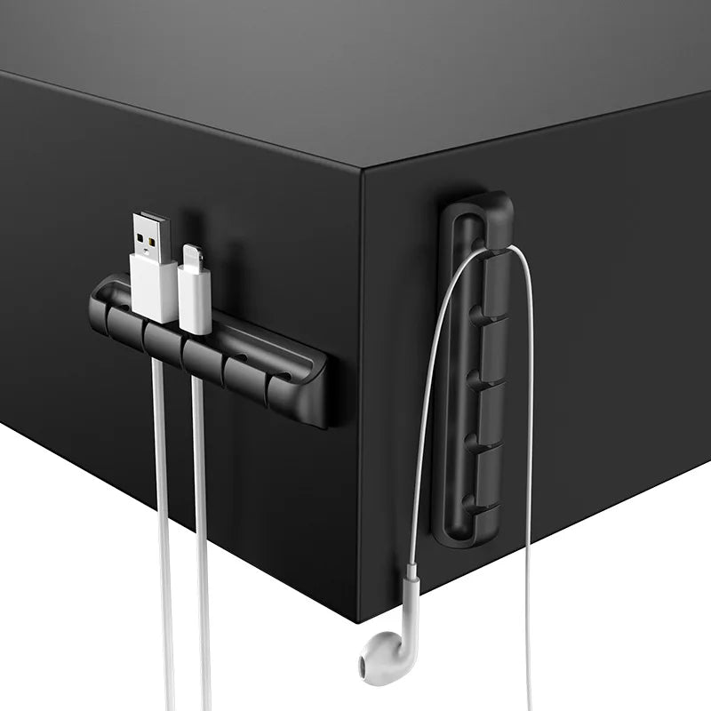 Organizador de cables de escritorio, cable de datos, hebilla fija, dispositivo de carga USB, enrollador de cables, concentrador de cables para auriculares