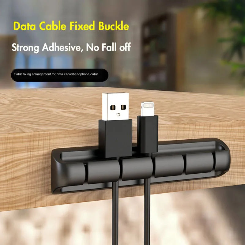 Organizador de cables de escritorio, cable de datos, hebilla fija, dispositivo de carga USB, enrollador de cables, concentrador de cables para auriculares