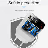 LED Display 3 USB Charger, Baseus Mobile Phone USB Charger Fast Charging Wall Charger For iPhone Samsung Xiaomi 3.4A Max Charger - V.I.P Digital Presence