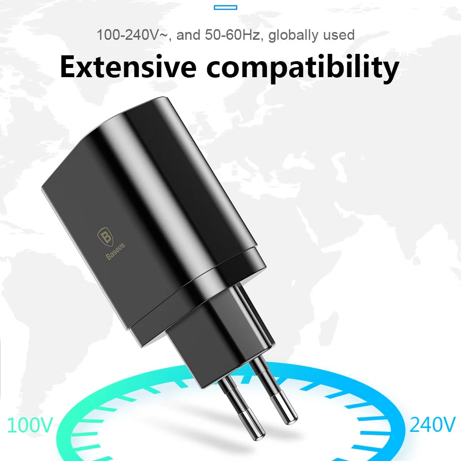 LED Display 3 USB Charger, Baseus Mobile Phone USB Charger Fast Charging Wall Charger For iPhone Samsung Xiaomi 3.4A Max Charger - V.I.P Digital Presence