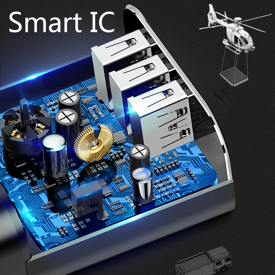 LED Display 3 USB Charger, Baseus Mobile Phone USB Charger Fast Charging Wall Charger For iPhone Samsung Xiaomi 3.4A Max Charger - V.I.P Digital Presence