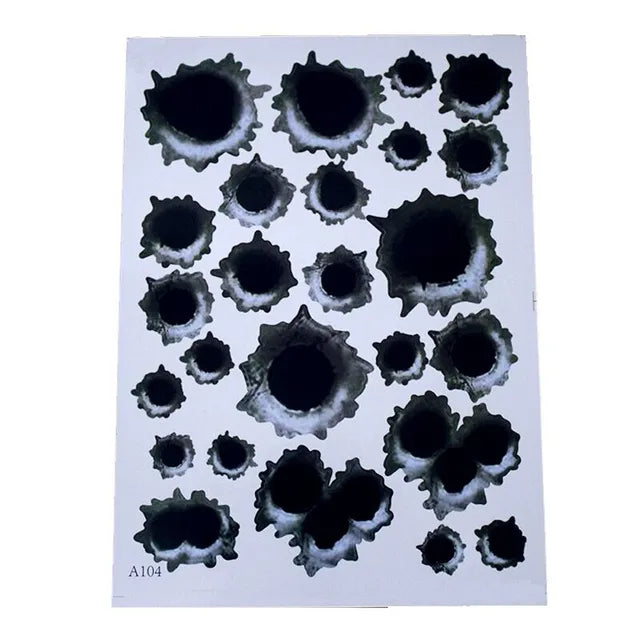 1Pcs Car Stickers 3D Bullet Hole Funny Decal Car-covers Motorcycle Scratch Realistic Bullet Hole Waterproof Stickers - V.I.P Digital Presence