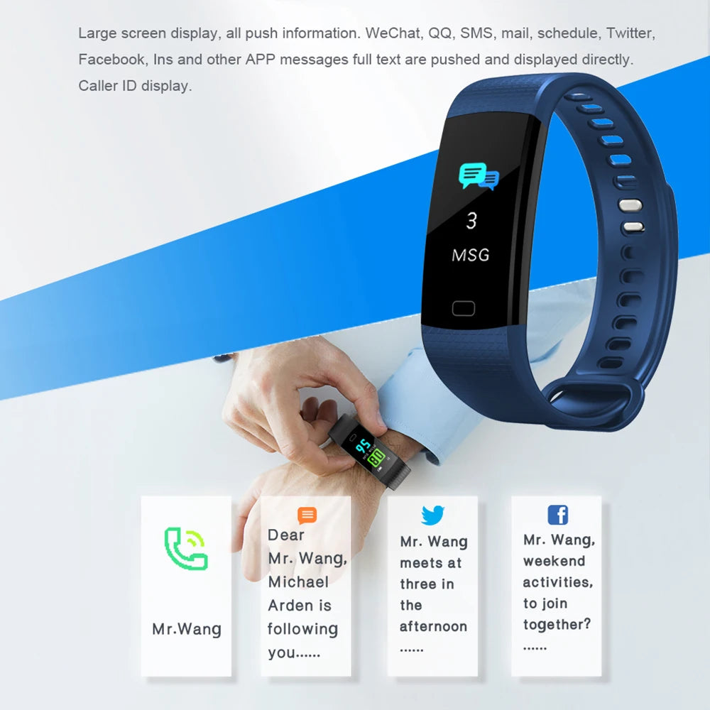 Y5 Bluetooth Smart Bracelet Heart Rate activity fitness tracker Blood Pressure Sport Band Electronic Wristband For Women Men - V.I.P Digital Presence