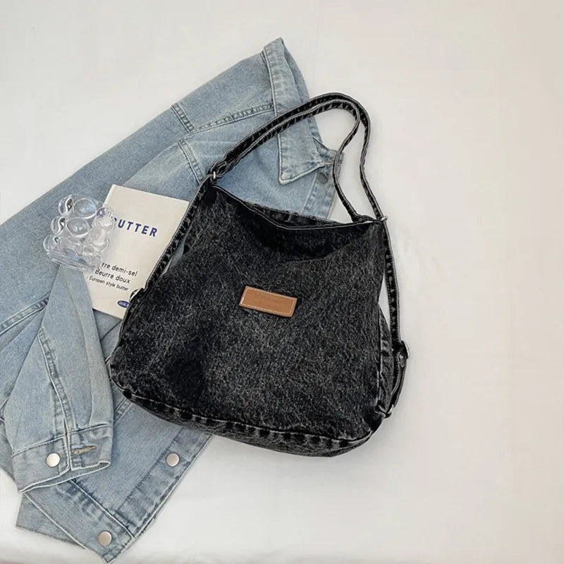 Adjustable Strap Denim Shoulder Bag - V.I.P Digital Presence